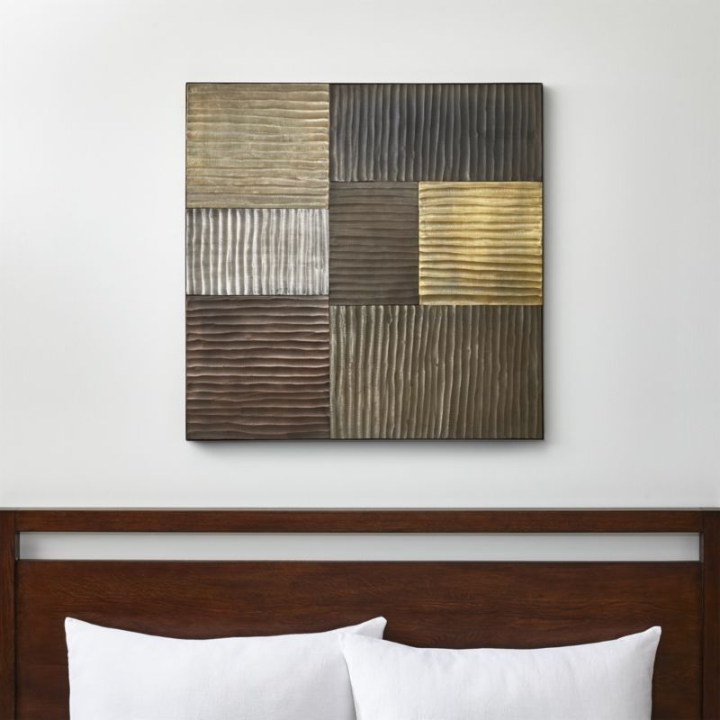 Majestic Looking Wall Art Wood Elegant Design Metal And Fabric Inside Crate And Barrel Wall Art (View 12 of 25)