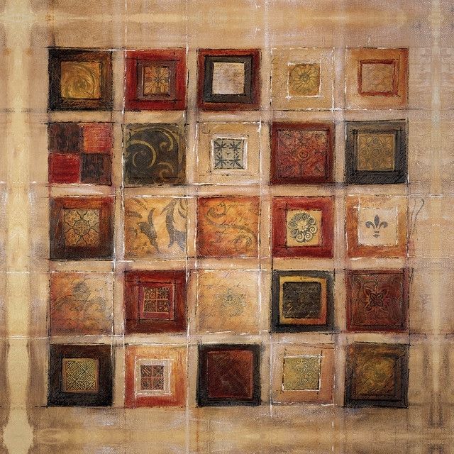 Multi Square Traditional" Canvas Wall Art, 36"x36" – Traditional Within Traditional Wall Art (Photo 1 of 10)