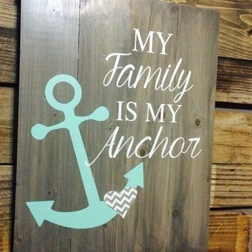 My Family Is My Anchor Wooden Wall Art – From Southernchicmania Inside Anchor Wall Art (View 10 of 25)