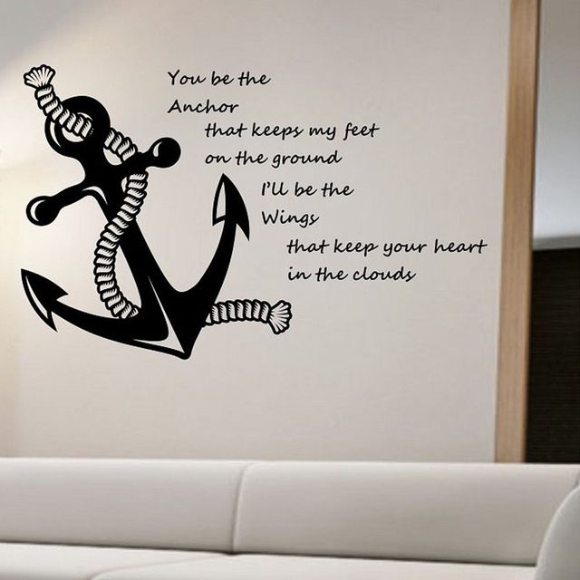Nautical Quotes Wall Stickers Anchor Home Decorative Vinyl Wall Regarding Vinyl Wall Art (Photo 7 of 10)