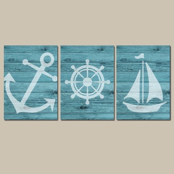 Nautical Wall Art, Nautical Canvas Or Print, Nautical Nursery Decor Intended For Nautical Wall Art (Photo 1 of 10)