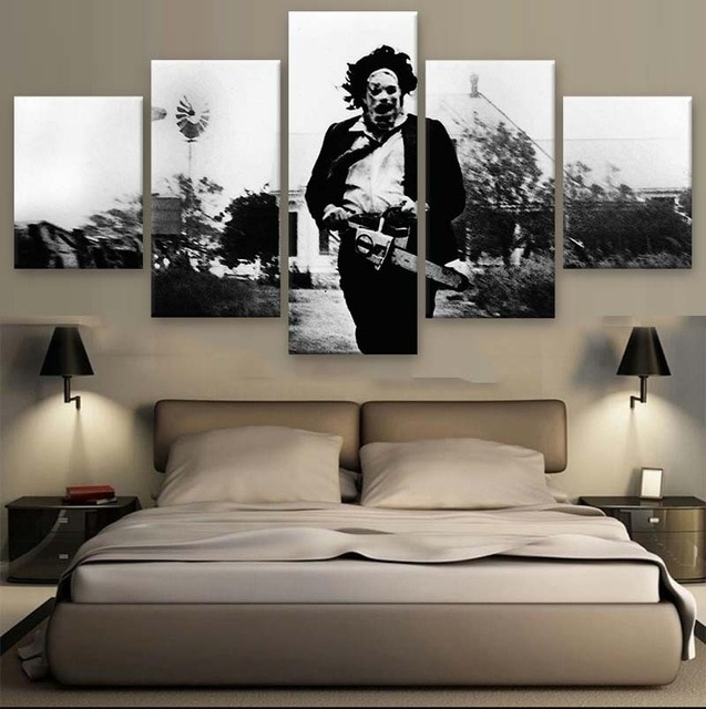 New 5 Pieces/sets Canvas Art 5 Panel Texas Chainsaw Massacre Canvas Pertaining To Texas Wall Art (Photo 1 of 25)