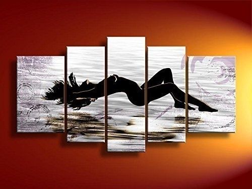 Ode Rin Art – 100% Hand Painted Sleeping Women 5 Pieces Wall Art Throughout Wall Art Paintings (View 20 of 25)