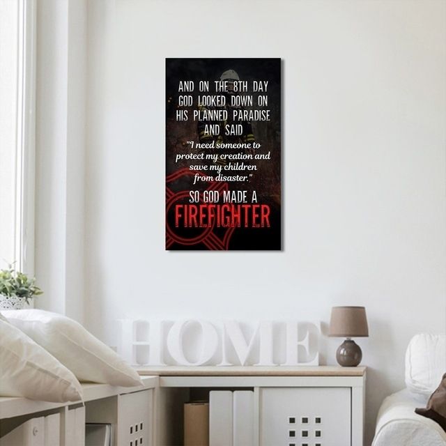 Panel Wall Art Firefighter Quote Print Canvas Poster Art Kids Room For Firefighter Wall Art (Photo 10 of 10)