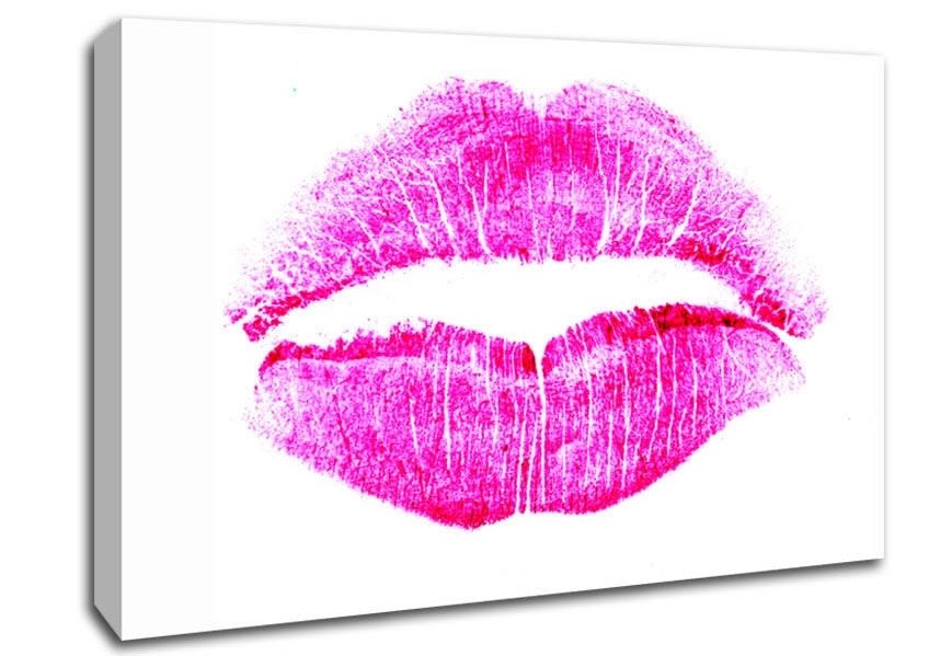 Pink Lips Modern Canvas Stretched Canvas Intended For Pink Wall Art (View 7 of 25)
