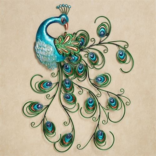 Pretty Peacock Indoor Outdoor Metal Wall Art Throughout Peacock Wall Art (Photo 1 of 10)