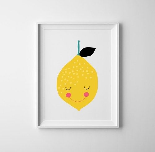 Printable Baby Nursery Print, Lemon Nursery Wall Art,vegetable Art Pertaining To Lemon Wall Art (Photo 13 of 20)