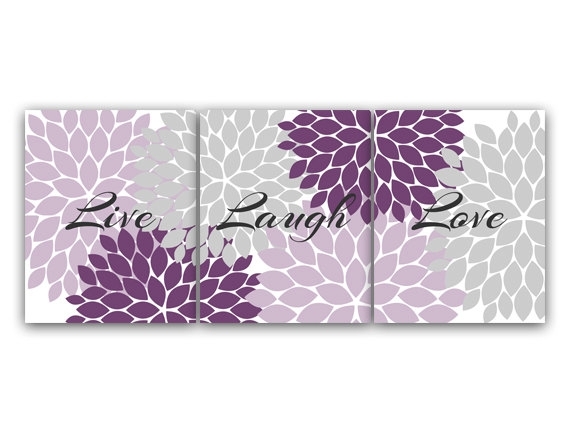 Purple And Grey Bedroom Decor, Live Laugh Love, Instant Download For Purple And Grey Wall Art (Photo 1 of 25)