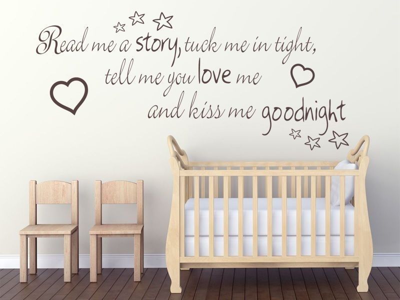 Read Me A Story Tuck Me In Tight.. Childs Nursery Wall Art Quote Throughout Wall Art Quotes (Photo 14 of 20)