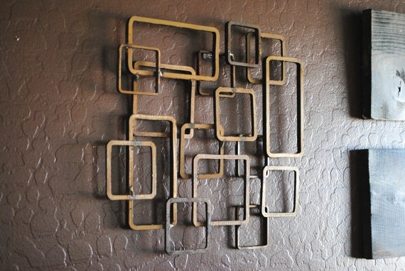 Retro Modern Metal Sculpture Art Abstract Mid Century Contemporary With Modern Metal Wall Art (Photo 1 of 20)