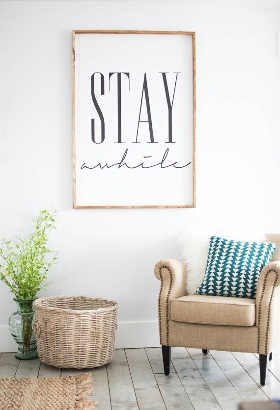 Stay Awhile  Read Item Details |  21 Russo  | Pinterest | Walls Within Home Decor Wall Art (Photo 1 of 20)
