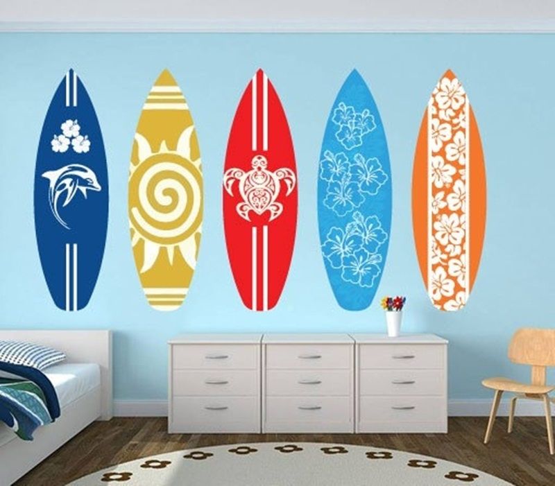 Surfboard Wall Art : Andrews Living Arts – Beach Surfboard Wall Art Regarding Surfboard Wall Art (Photo 1 of 25)