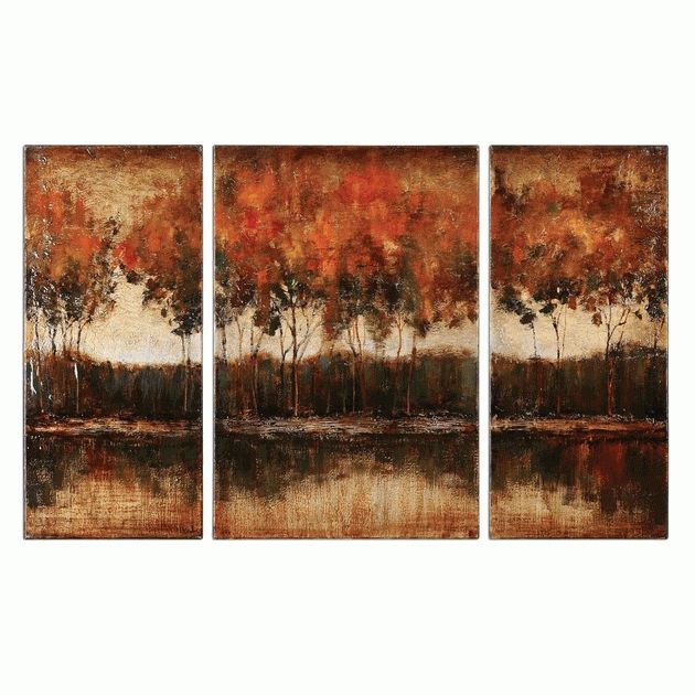 Trilakes Canvas Wall Art – Set Of 3 Intended For Canvas Wall Art Sets (View 7 of 10)