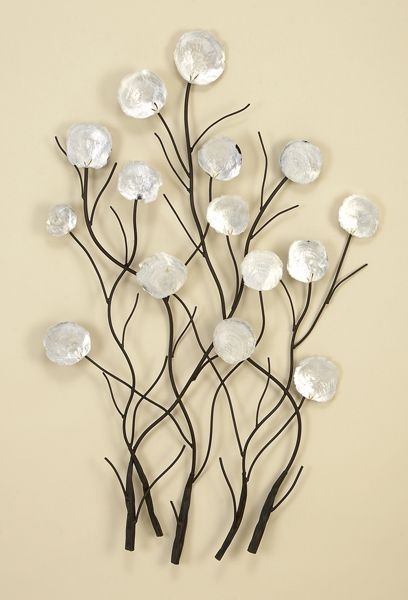 Wall Art Design Ideas, White Metal Floral Wall Art Classic Simple Within Metal Flower Wall Art (View 3 of 10)