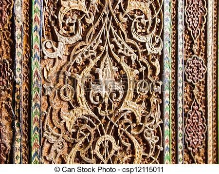 Wall Decor In Uzbekistan. Wood Carved Ornament In A Ancient Stock Regarding Wood Carved Wall Art (Photo 20 of 25)