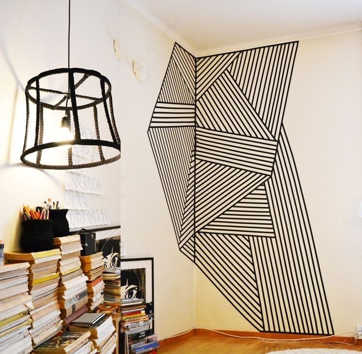Washi Tape Corner Wall Art | Proyecto Redecoracion | Pinterest Inside Corner Wall Art (View 14 of 20)