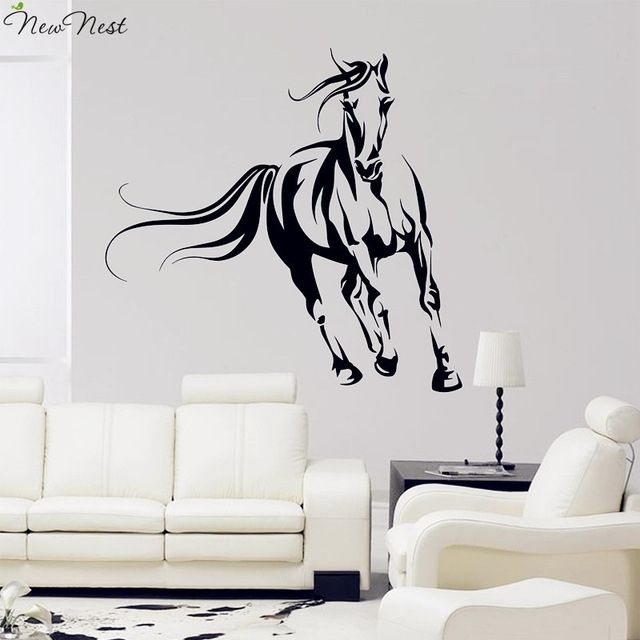 Wild Horse Wall Decal Vinyl Stickers, Animals Mural, Horse Running For Horse Wall Art (Photo 2 of 10)