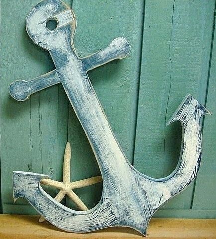 Wooden Anchor Wall Decor Anchor Sign Beach Lake House Cottage Pertaining To Anchor Wall Art (View 20 of 25)