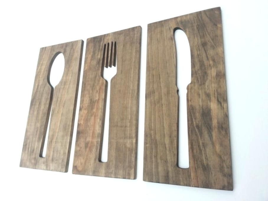 Wooden Fork And Spoon Wall Decor Large Wood Spoon And Fork Wall Art Within Fork And Spoon Wall Art (Photo 4 of 25)
