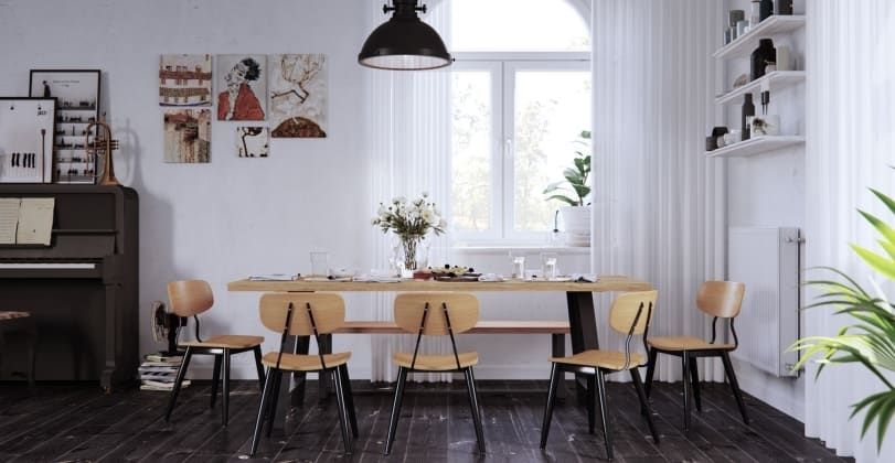 12 Dining Table Styles & Designs To Choose From | Brosa With Regard To Helms 6 Piece Rectangle Dining Sets (View 15 of 25)