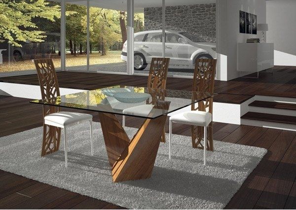 15 Shimmering Square Glass Dining Room Tables | Home Design Lover Intended For Glasses Dining Tables (View 21 of 25)