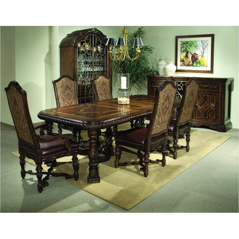 209221 2304Tp A R T Furniture Valencia Trestle Dining Table Intended For Valencia 5 Piece Round Dining Sets With Uph Seat Side Chairs (View 9 of 25)