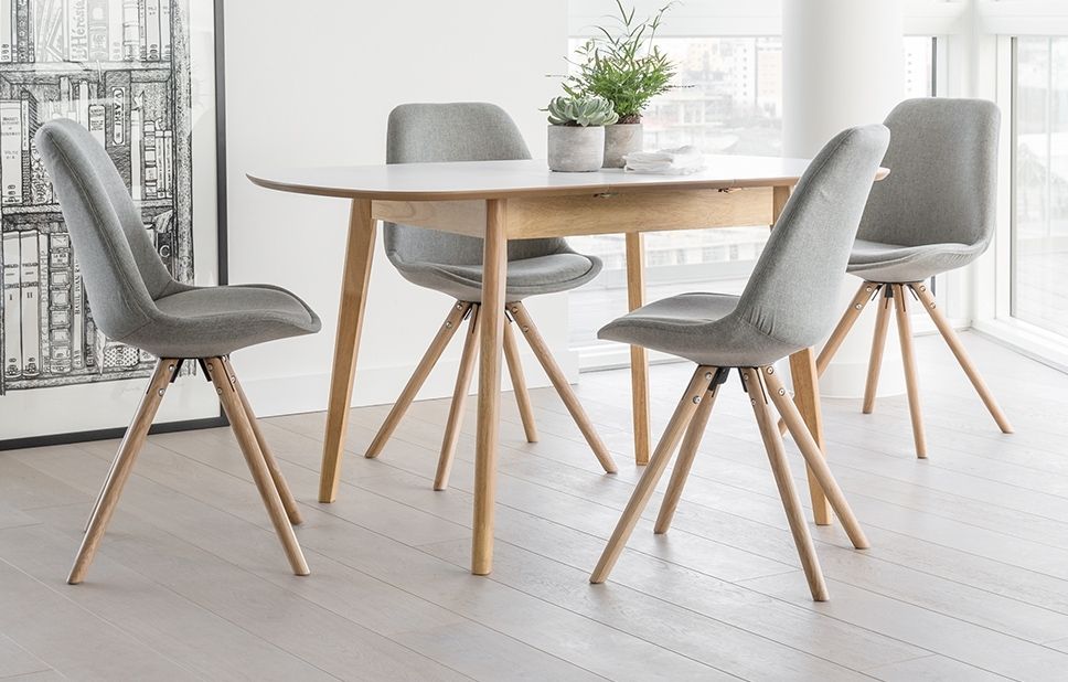 4 Seat Dining Set – Grey Chairs & Extendable Table – Home Furniture With 4 Seater Extendable Dining Tables (Photo 2 of 25)