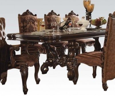 Acme Acme Versailles 9 Piece Pedestal Dining Set In Cherry Oak With Regard To Craftsman 9 Piece Extension Dining Sets (View 19 of 25)