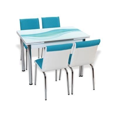 Afiah – Extendable Dining Table Set | Hannah Concept With Blue Glass Dining Tables (View 7 of 25)