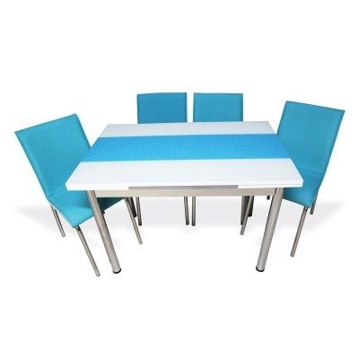 Afiah – Extendable Dining Table Set | Hannah Concept With Blue Glass Dining Tables (View 5 of 25)