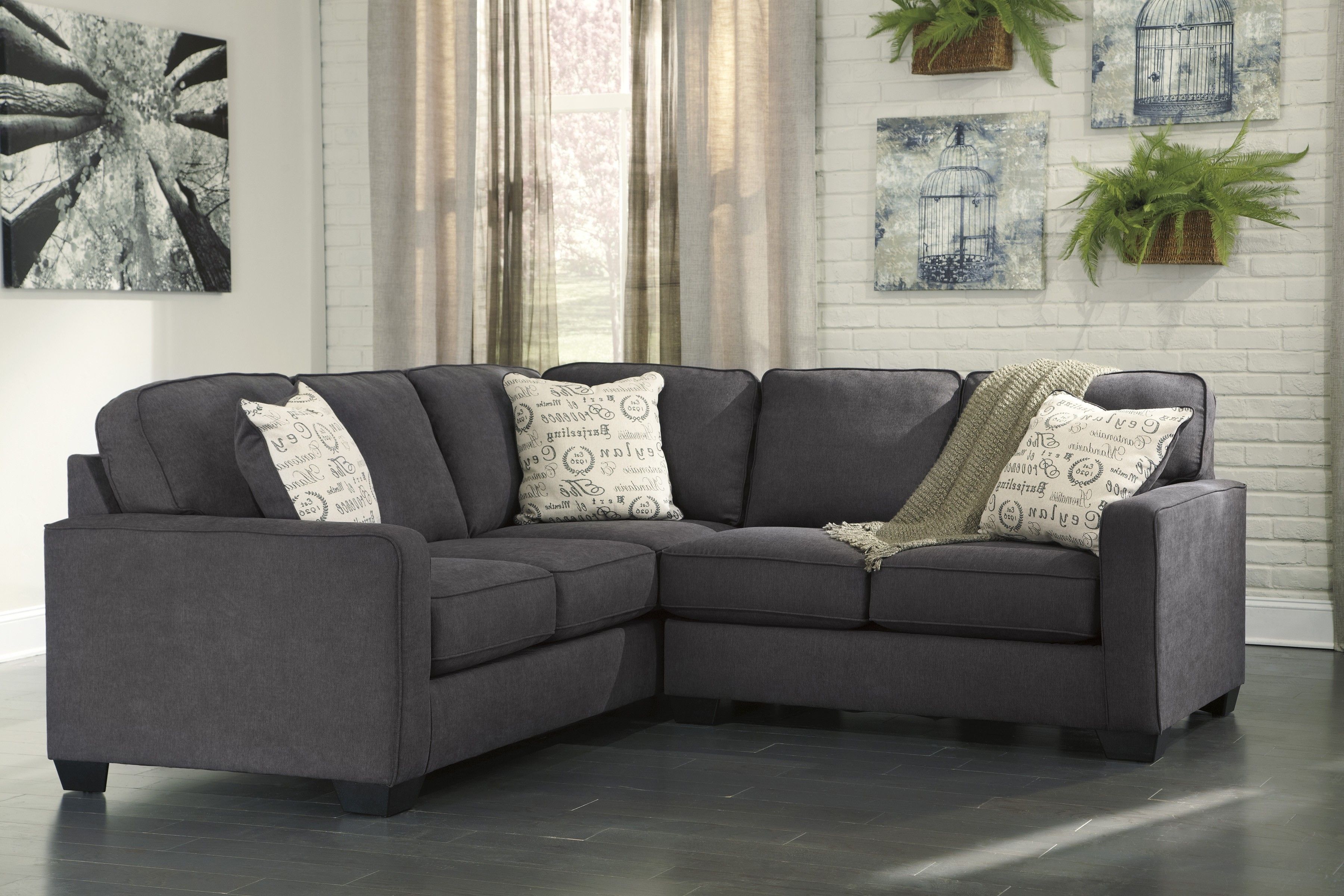 Alenya Charcoal 2 Piece Sectional Sofa For $789.94 – Furnitureusa With Cosmos Grey 2 Piece Sectionals With Laf Chaise (Photo 16 of 25)
