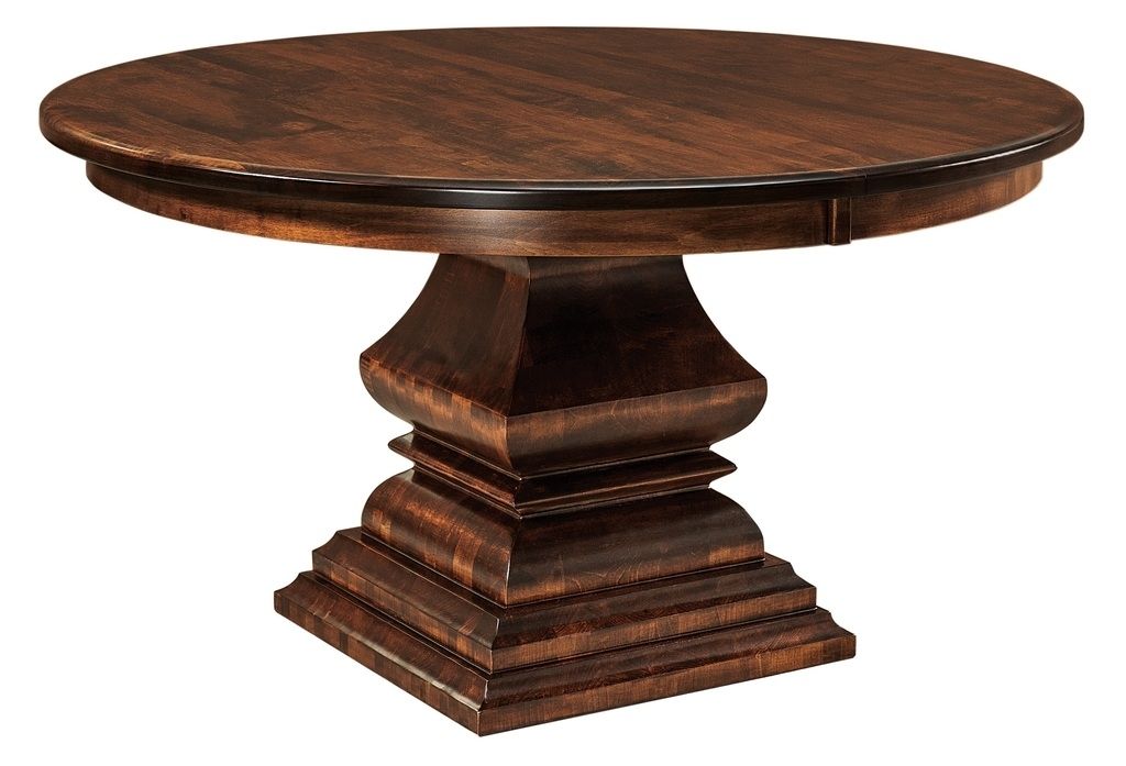 Amish Round Square Pedestal Dining Table Solid Wood Traditional Intended For Bradford Dining Tables (View 13 of 25)