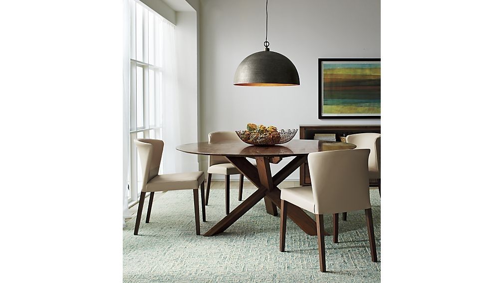 Apex 64" Round Dining Table + Reviews | Crate And Barrel Intended For Dining Tables Lighting (View 16 of 25)