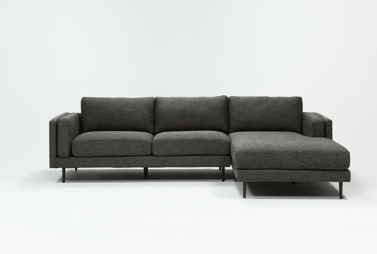 Aquarius Dark Grey 2 Piece Sectional W/raf Chaise | Living Spaces Throughout Aquarius Dark Grey 2 Piece Sectionals With Laf Chaise (Photo 1 of 25)