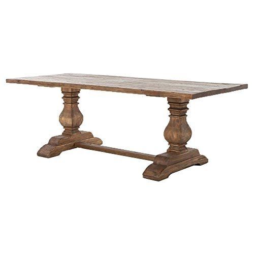 Arbois French Country Bleached Oak Trestle Dining Table – 87 Inch Within 87 Inch Dining Tables (Photo 15 of 25)