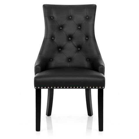 Ascot Dining Chair Black Leather – Atlantic Shopping Regarding Black Dining Chairs (View 7 of 25)
