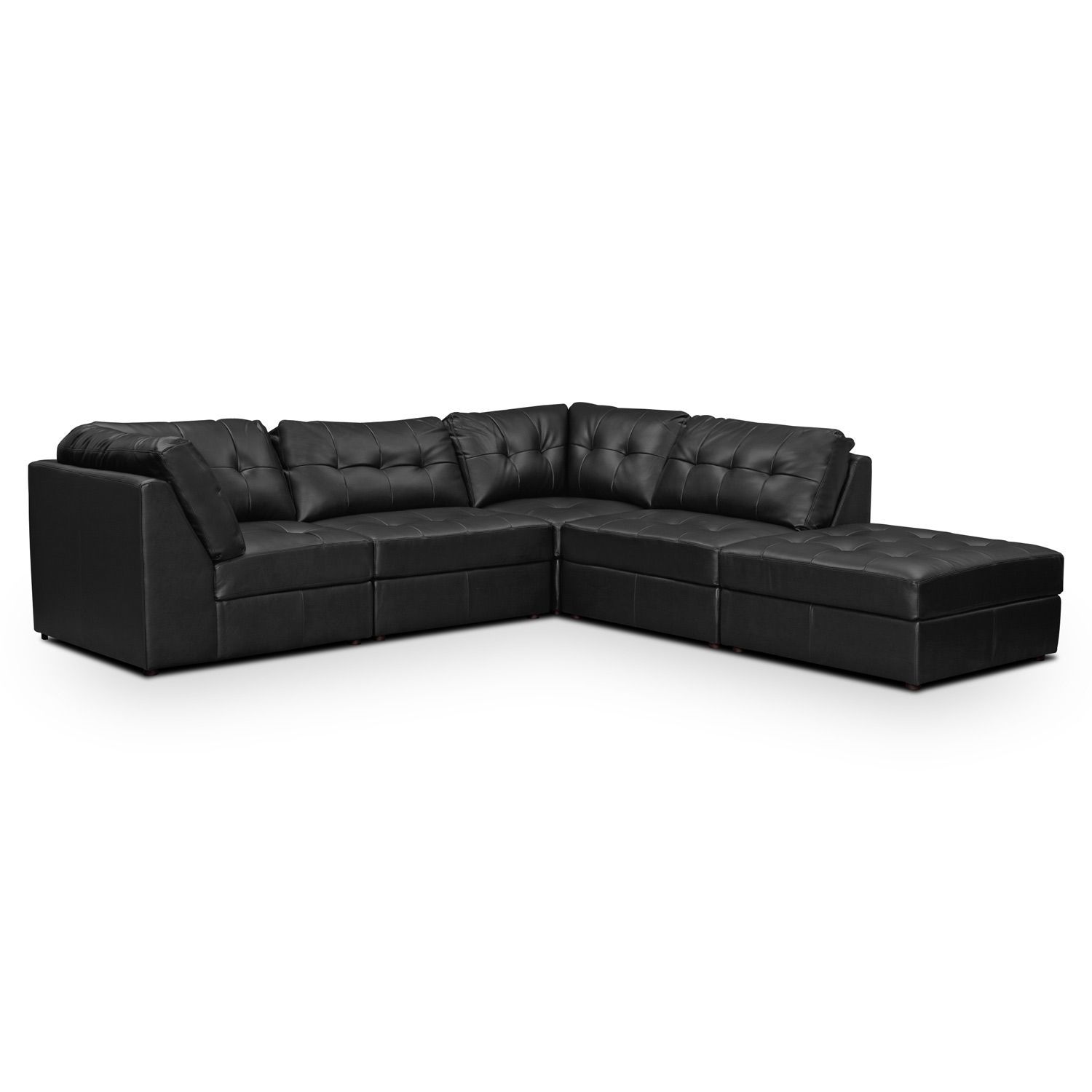 Aventura Leather 5 Pc. Sectional – Value City Furniture Regarding Turdur 2 Piece Sectionals With Laf Loveseat (Photo 6468 of 7825)