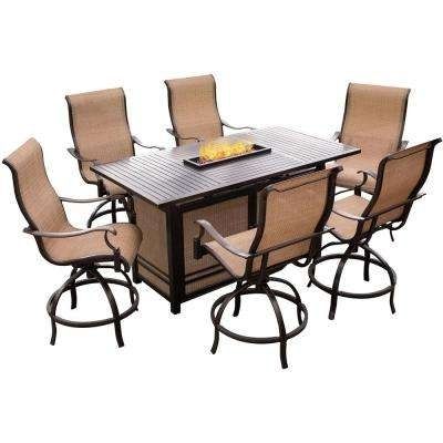 Bar Height – Outdoor Bar Furniture – Patio Furniture – The Home Depot With Laurent 7 Piece Rectangle Dining Sets With Wood Chairs (View 3 of 25)