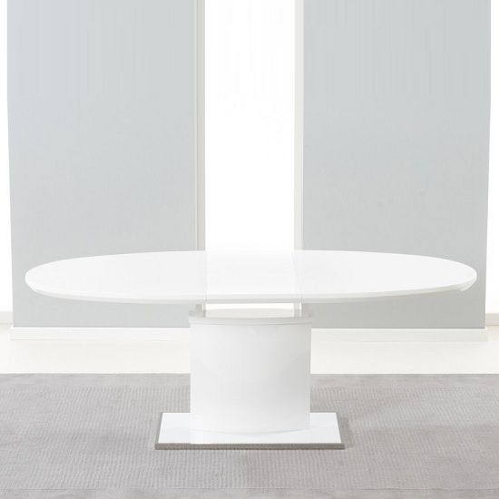 Bozen Extendable Dining Table Oval In White High Gloss With White High Gloss Oval Dining Tables (View 20 of 25)