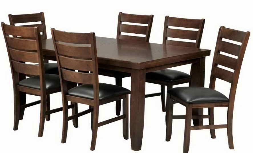 Bradford 7 Piece Dining Set W Bardstown Side Chairs Oak | Popchairs (View 1 of 25)