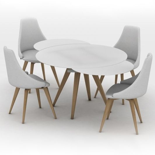 Brembo Round Glass Extending Dining Table Inside Circular Extending Dining Tables And Chairs (View 8 of 25)