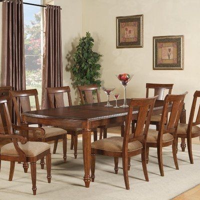 Brendon 9 Piece Rectangular Dining Table Set In Hazelnut/cabernet Inside Caira 7 Piece Rectangular Dining Sets With Upholstered Side Chairs (View 19 of 25)