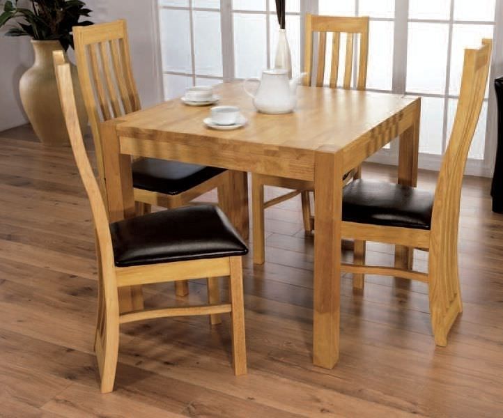 Buy Eve Natural Oak Square Dining Set With 4 Chairs – 90Cm Online With Regard To Oak Dining Tables And 4 Chairs (View 1 of 25)
