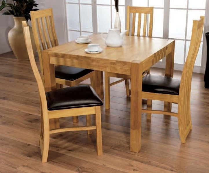 Buy Eve Natural Oak Square Dining Set With 4 Chairs – 90cm Online With Regard To Oak Dining Tables And 4 Chairs (Photo 1 of 25)