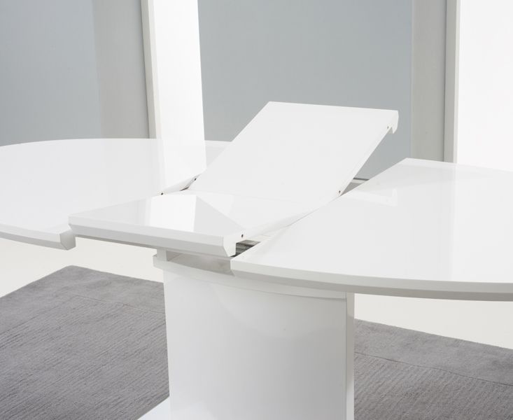 Buy Mark Harris Seville White High Gloss Dining Table – 160cm Oval In Oval White High Gloss Dining Tables (View 4 of 25)