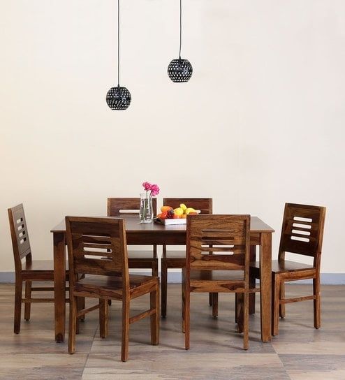 Buy Valencia Six Seater Dining Set In Provincial Teak Finish Pertaining To Valencia 72 Inch 6 Piece Dining Sets (View 1 of 25)