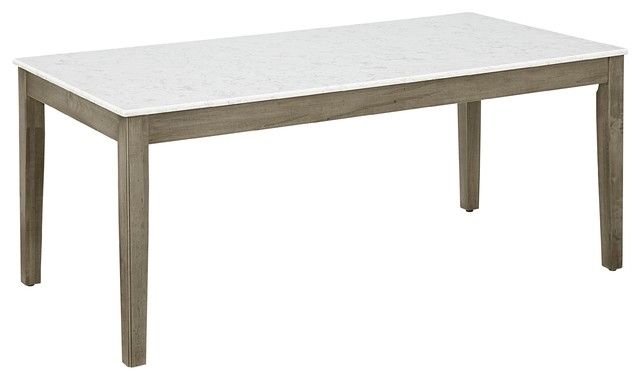 Caden Kitchen Leg Table Base With Quartz Top – Transitional – Dining With Regard To Caden Rectangle Dining Tables (View 3 of 25)