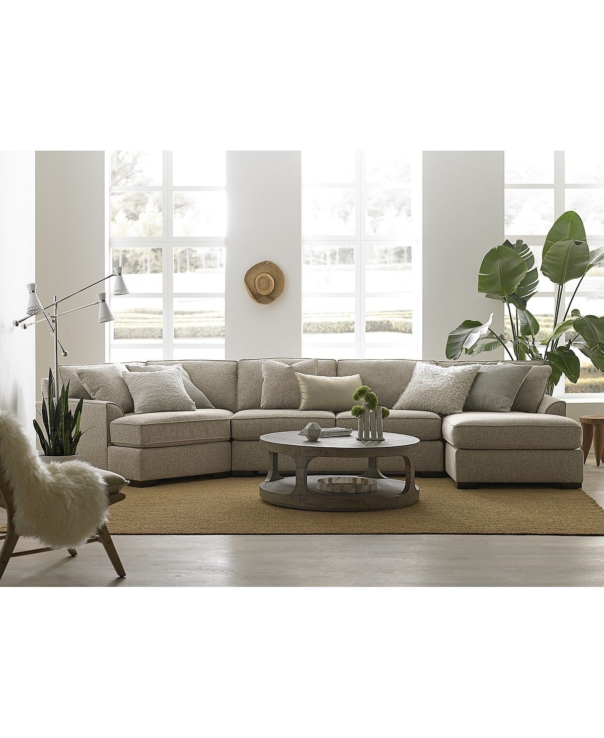 Carena 3 Pc. Fabric Sectional With Cuddler Chaise, Created For For Burton Leather 3 Piece Sectionals With Ottoman (Photo 7 of 25)