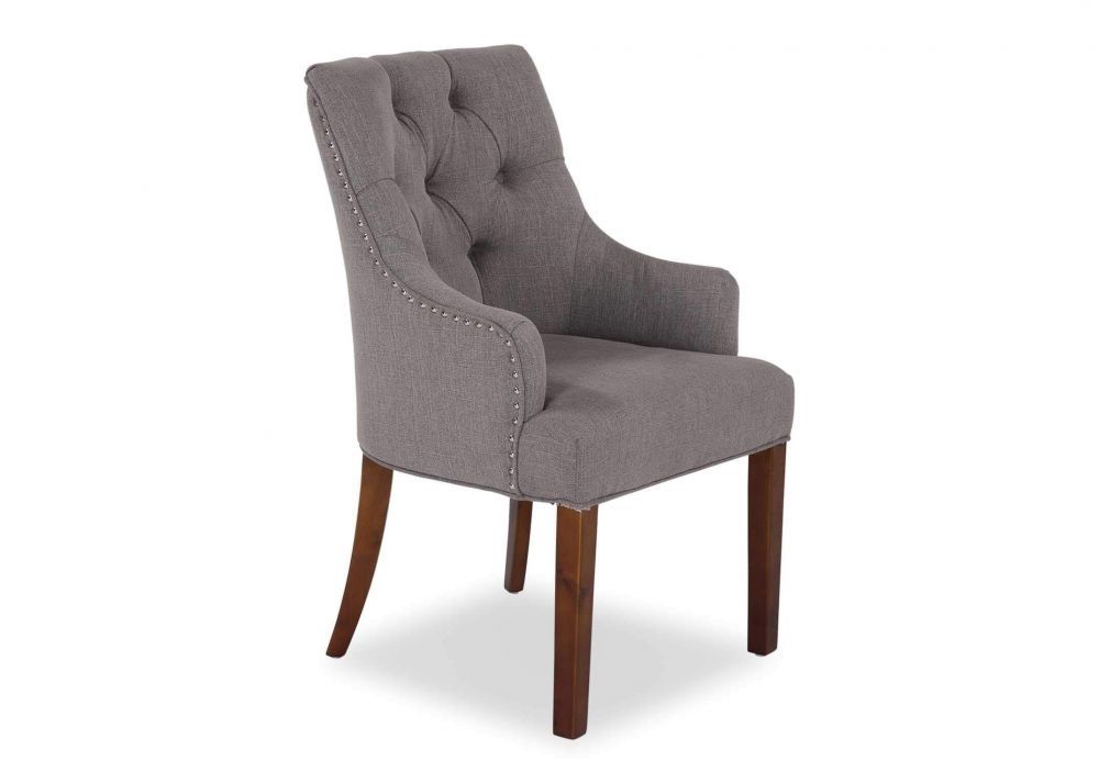 Carver Grey Fabric Dark Leg Dining Chair  Felix – Ez Living Furniture Intended For Fabric Covered Dining Chairs (View 16 of 25)