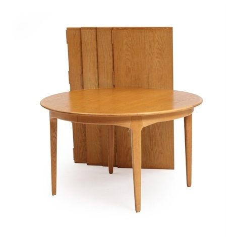 Circular Oak Dining Table With Extension And Four Leaveshenning Within Circular Oak Dining Tables (View 21 of 25)